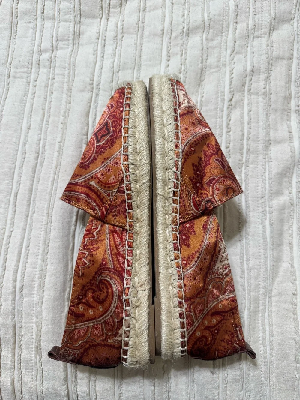 Sam Edelman Khloe Slip On Orange Paisley Espadrille